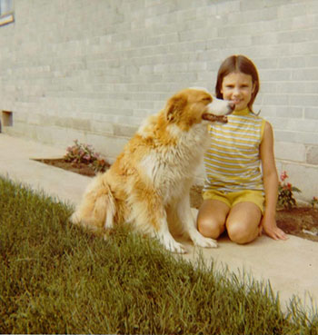 With our loyal dog, Lassie